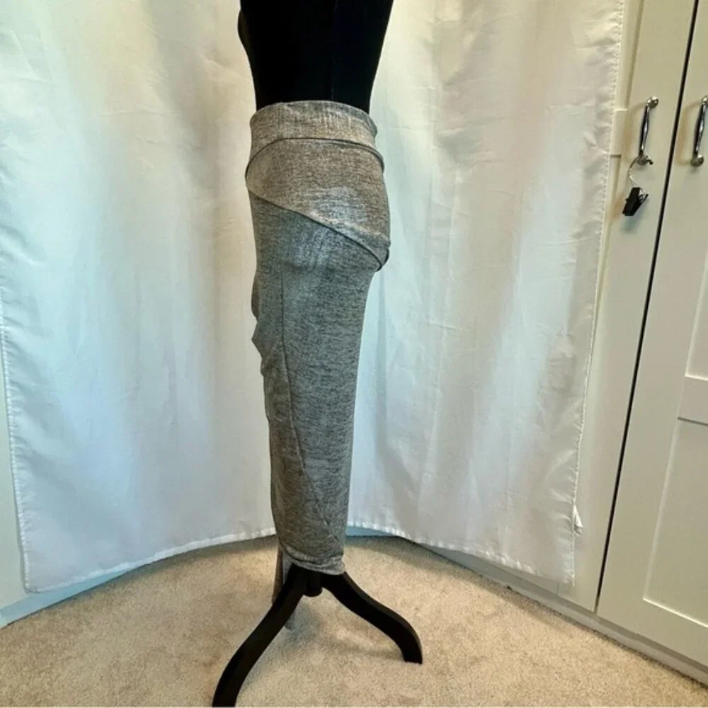 Sirens metallic silver taupe brown draped asymmetrical mermaid bodycon skirt - Picture 3 of 12